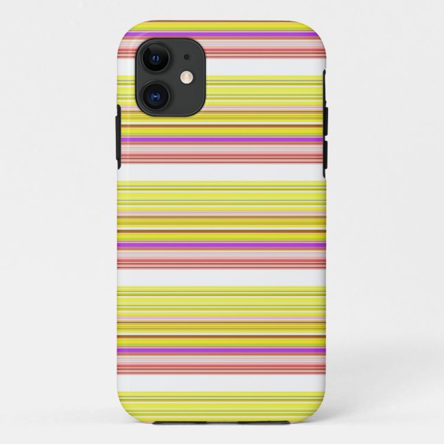 Cute white yellow stripes Case-Mate iPhone case (Back)