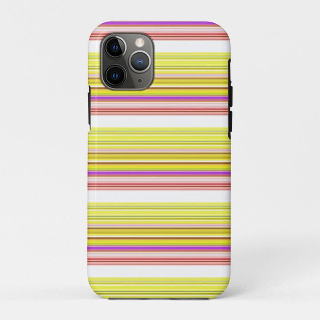 Cute white yellow stripes Case-Mate iPhone case (Back)