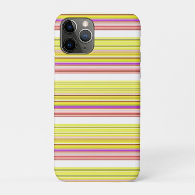Cute white yellow stripes Case-Mate iPhone case (Back)
