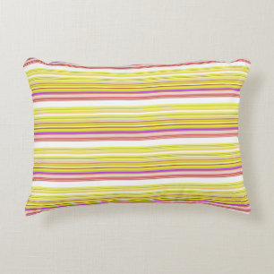 Cute white yellow stripes decorative cushion