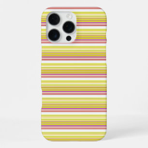 Cute white yellow stripes iPhone 16 pro max case