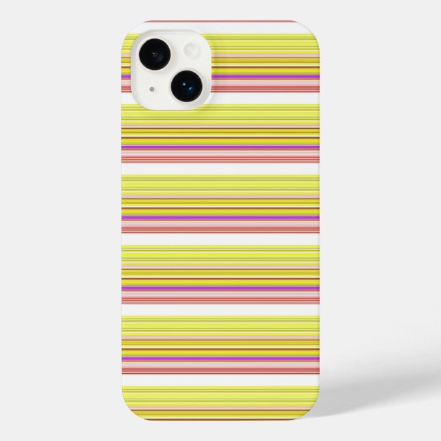 Cute white yellow stripes iPhone case (Back)
