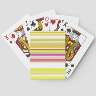 Cute white yellow stripes  playing cards