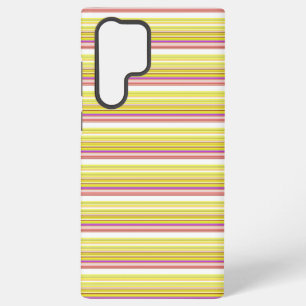 Cute white yellow stripes samsung galaxy case
