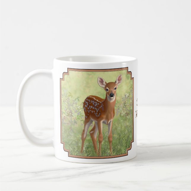 Cute Whitetail Fawn Coffee Mug (Left)