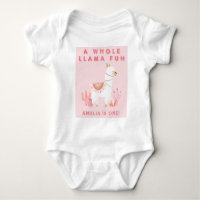 Cute Whole Llama Fun Pink 1st Birthday