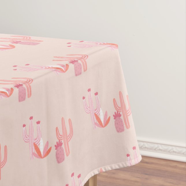 Cute Whole Llama Fun Pink First Birthday Tablecloth (In Situ)