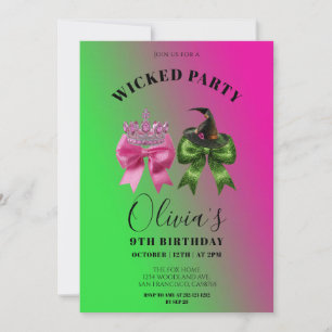 Cute Wicked Bow  Birthday Party  Invitation