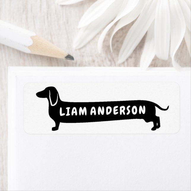 Cute Wiener Dog Custom Name Label (Insitu)
