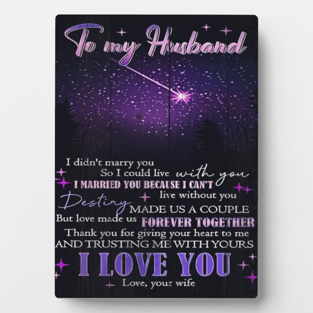 Cute Wife To My Husband Gift | Family Gift Plaque (Front)