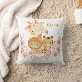 Cute Wild Animal Throw Pillow