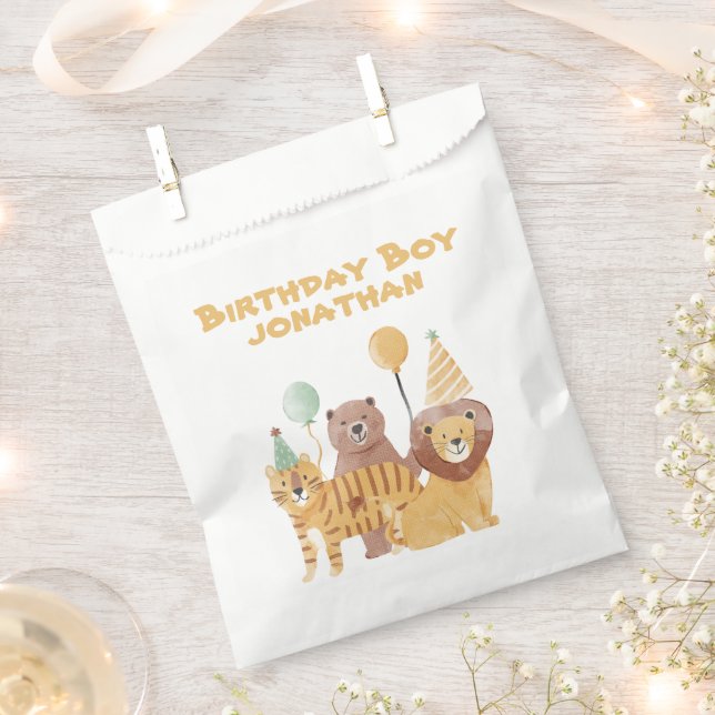 Cute Wild Animals Birthday Favour Bags (Clipped)
