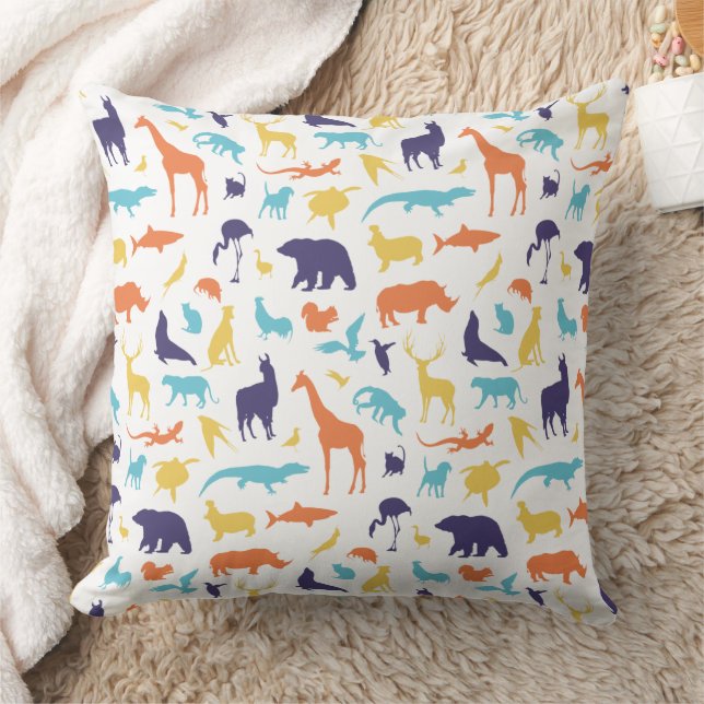 Cute Wild Animals Pattern Cushion (Blanket)