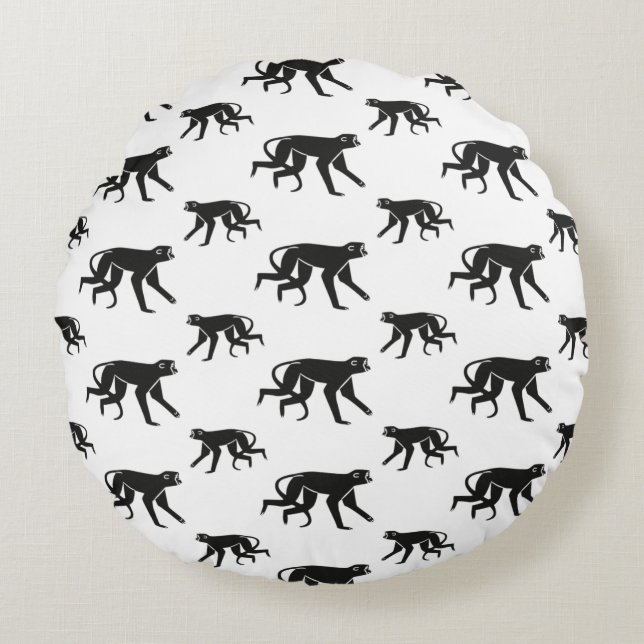 Cute Wild Animals Pattern Round Cushion (Front)