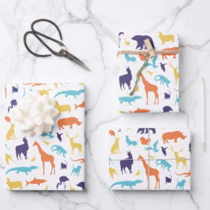 Cute Wild Animals Pattern Wrapping Paper Sheet
