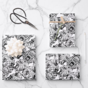 Cute Wild Animals Pattern Wrapping Paper Sheet