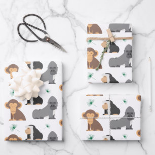 Cute Wild Animals Pattern Wrapping Paper Sheet