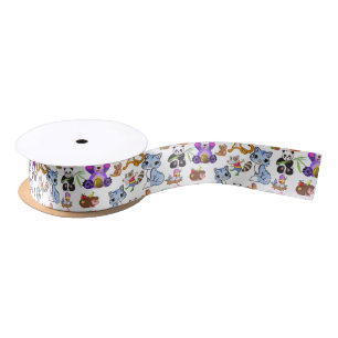 Cute Wild Animals  Satin Ribbon