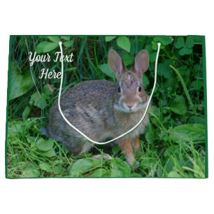 Cute Wild Brown Rabbit Personalised Animal   Large Gift Bag