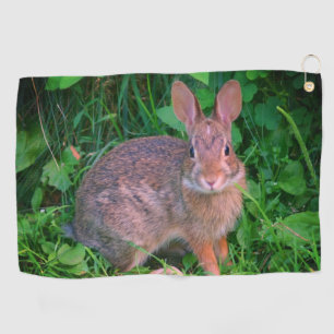 Cute Wild Brown Rabbit Wildlife Golf Towel