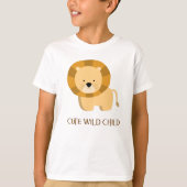 Cute Wild Child Lion Illustration T-Shirt (Front)