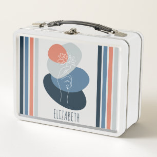 Cute Wild floral Boho color palette girly Metal Lunch Box