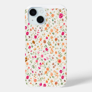 Cute Wild flower Patterned iPhone 15 Case