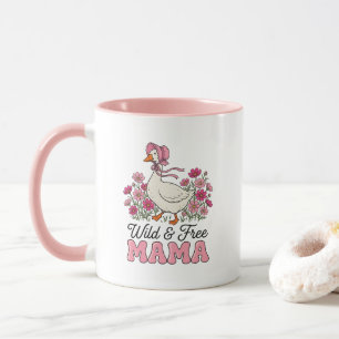 Cute wild free Mama goose word art  Mug