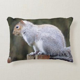 Cute Wild Grey Squirrel Decorative Cushion