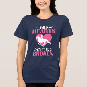 Cute wild hearts horse lovers Tri-Blend shirt