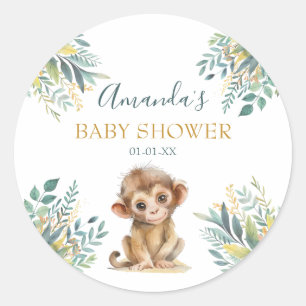 Cute Wild Jungle Animals Classic Round Sticker