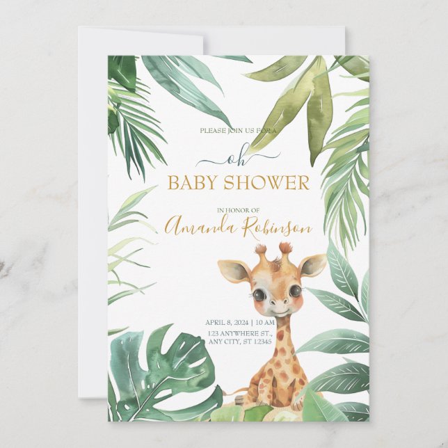 Cute Wild Jungle Animals  Invitation (Front)