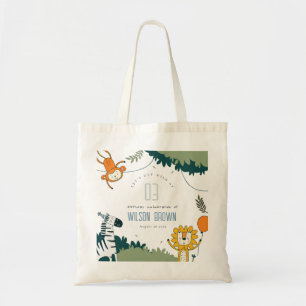 Cute Wild Jungle Animals Kids Any Age Birthday Tote Bag