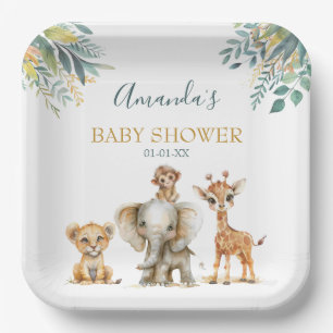 Cute Wild Jungle Animals Paper Plate