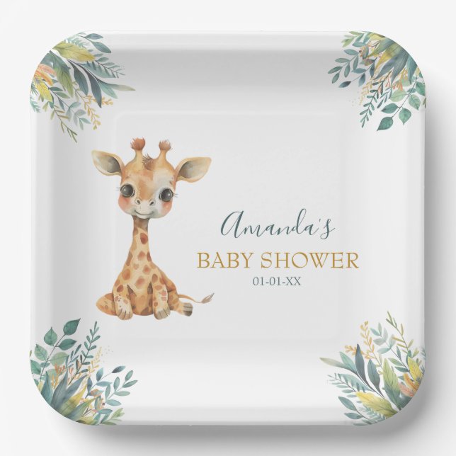 Cute Wild Jungle Animals  Paper Plate (Front)