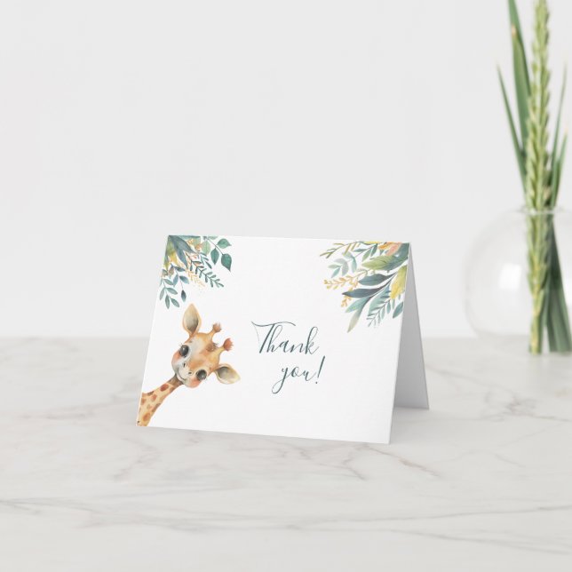 Cute Wild Jungle Animals Thank You Card (Front)