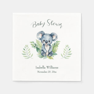 Cute Wild Koala Gender Neutral Baby Shower Napkin