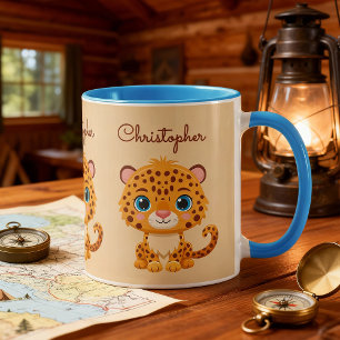 Cute Wild Leopard Nursery Kids Safari Animal Mug