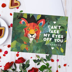 Cute Wild Love Orange Tiger Valentine Jungle Paint Holiday Card