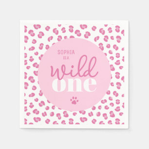 Cute Wild One Girl 1st Birthday Party Napkin