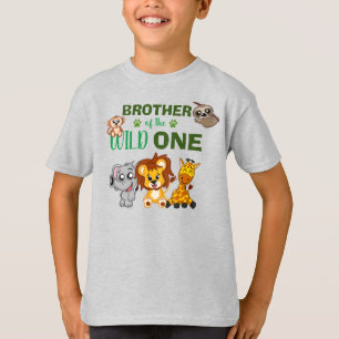Cute Wild One Jungle Safari Animal Brother Zoo T-S T-Shirt