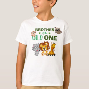 Cute Wild One Jungle Safari Animal Brother Zoo T-Shirt
