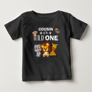 Cute Wild One Jungle Safari Animal Cousin Zoo Baby T-Shirt