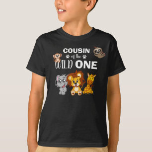 Cute Wild One Jungle Safari Animal Cousin Zoo T-Shirt
