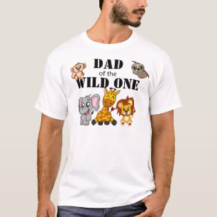 Cute Wild One Jungle Safari Animal Dad T-Shirt