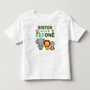 Cute Wild One Jungle Safari Animal Sister Zoo Toddler T-Shirt