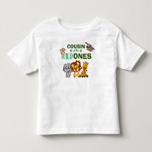 Cute Wild One Jungle Safari Animal Twins Cousin Toddler T-Shirt