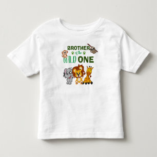 Cute Wild One Jungle Safari Animals First Birthday Toddler T-Shirt