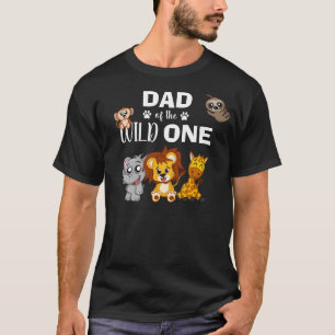 Cute Wild One Jungle Safari Zoo Animal Dad T-Shirt