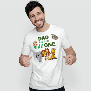 Cute Wild One Jungle Safari Zoo Animal Dad T-Shirt